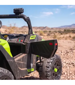 Coche Eléctrico Niños 2 Plazas UTV 24V 2 Motores Batería Litio Control Remoto Suspensión Arranque Suave 3-8 Años Verde