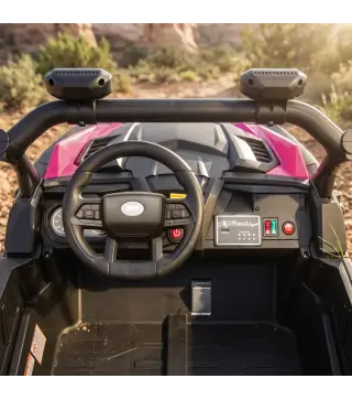 Coche Eléctrico Niños 2 Plazas UTV 24V 2 Motores Batería Litio Control Remoto Suspensión Arranque Suave 3-8 Años Rosa