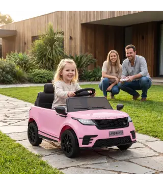 Coche Eléctrico SUV Niños Licencia Range Rover Velar 12V Control Remoto Batería Litio 2 Motores Suspensión 2-4Años Rosa