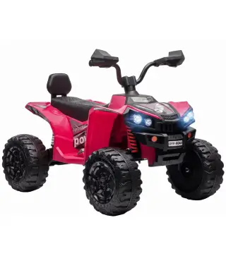 Quad Eléctrico Niños 24V 2 Plazas 2 Motores 120 W Batería de Litio Suspensión Arranque Suave 4-6 km/h 3-8 Años Rosa