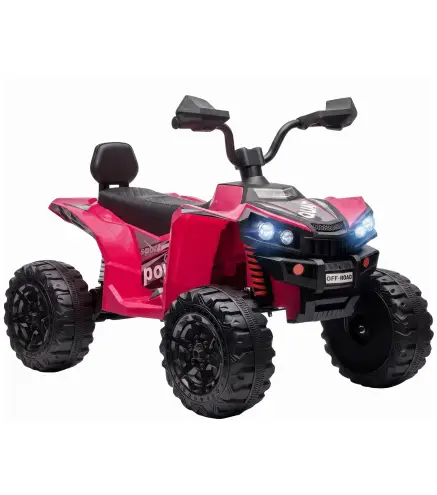 Quad Eléctrico Niños 24V 2 Plazas 2 Motores 120 W Batería de Litio Suspensión Arranque Suave 4-6 km/h 3-8 Años Rosa