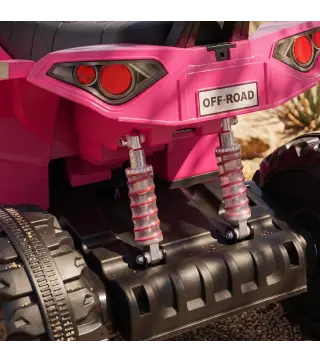 Quad Eléctrico Niños 24V 2 Plazas 2 Motores 120 W Batería de Litio Suspensión Arranque Suave 4-6 km/h 3-8 Años Rosa