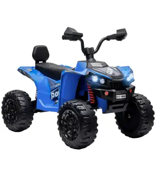 Quad Eléctrico Niños 24V 2 Plazas 2 Motores 120 W Batería de Litio Suspensión Arranque Suave 4-6 km/h 3-8 Años Azul