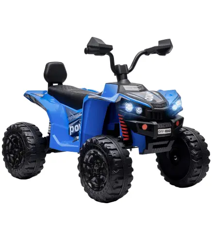 Quad Eléctrico Niños 24V 2 Plazas 2 Motores 120 W Batería de Litio Suspensión Arranque Suave 4-6 km/h 3-8 Años Azul