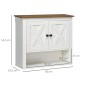 Armario de Pared para Baño Mueble de Baño Colgar con 2 Puertas y Estantes de Almacenamiento 60x19,5x52,5 cm Blanco Armario de Pared para Baño Mueble de Baño Colgar con 2 Puertas y Estantes de Almacenamiento 60x19,5x52,5 cm Blanco