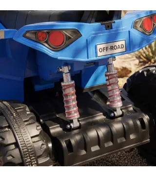 Quad Eléctrico Niños 24V 2 Plazas 2 Motores 120 W Batería de Litio Suspensión Arranque Suave 4-6 km/h 3-8 Años Azul