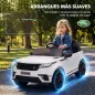 Coche Eléctrico SUV Niños Licencia Range Rover Velar 12V Control Remoto Batería Litio Motores Suspensión 2-4Años Blanco