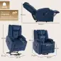 Sillón Relax Reclinable Eléctrico Levanta Personas Mayores con Masaje Calor Portavasos Mando Bolsillos Azul Oscuro Sillón Relax Reclinable Eléctrico Levanta Personas Mayores con Masaje Calor Portavasos Mando Bolsillos Azul Oscuro