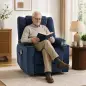 Sillón Relax Reclinable Eléctrico Levanta Personas Mayores con Masaje Calor Portavasos Mando Bolsillos Azul Oscuro Sillón Relax Reclinable Eléctrico Levanta Personas Mayores con Masaje Calor Portavasos Mando Bolsillos Azul Oscuro