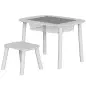 Mesa Infantil con Silla con Superficie para Bloques y Bolsa de Malla Bajo Mesa Montessori para Niños de 3-6 Años Blanco Mesa Infantil con Silla con Superficie para Bloques y Bolsa de Malla Bajo Mesa Montessori para Niños de 3-6 Años Blanco