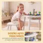 Mesa Infantil con Silla con Superficie para Bloques y Bolsa de Malla Bajo Mesa Montessori para Niños de 3-6 Años Blanco Mesa Infantil con Silla con Superficie para Bloques y Bolsa de Malla Bajo Mesa Montessori para Niños de 3-6 Años Blanco