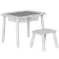 Mesa Infantil con Silla con Superficie para Bloques y Bolsa de Malla Bajo Mesa Montessori para Niños de 3-6 Años Blanco Mesa Infantil con Silla con Superficie para Bloques y Bolsa de Malla Bajo Mesa Montessori para Niños de 3-6 Años Blanco