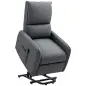Sillón Relax Reclinable Eléctrico Levanta Personas de Tela Lino Control Remoto Asiento con Muelles Reposapiés Gris Sillón Relax Reclinable Eléctrico Levanta Personas de Tela Lino Control Remoto Asiento con Muelles Reposapiés Gris