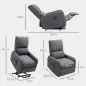 Sillón Relax Reclinable Eléctrico Levanta Personas de Tela Lino Control Remoto Asiento con Muelles Reposapiés Gris Sillón Relax Reclinable Eléctrico Levanta Personas de Tela Lino Control Remoto Asiento con Muelles Reposapiés Gris