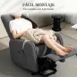 Sillón Relax Reclinable Eléctrico Levanta Personas de Tela Lino Control Remoto Asiento con Muelles Reposapiés Gris Sillón Relax Reclinable Eléctrico Levanta Personas de Tela Lino Control Remoto Asiento con Muelles Reposapiés Gris