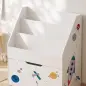 Librería Infantil con Cajón Móvil y 3 Estantes Estantería para Libros Diseño de Espacio Montessori 3 a 8 Años Blanco