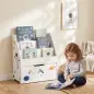 Librería Infantil con Cajón Móvil y 3 Estantes Estantería para Libros Diseño de Espacio Montessori 3 a 8 Años Blanco