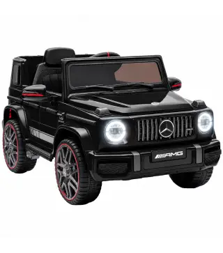 Coche Eléctrico Niños 12V Mercedes-AMG G63 Control Remoto 2 Motores Suspensión Trasera Arranque Suave Música Negro
