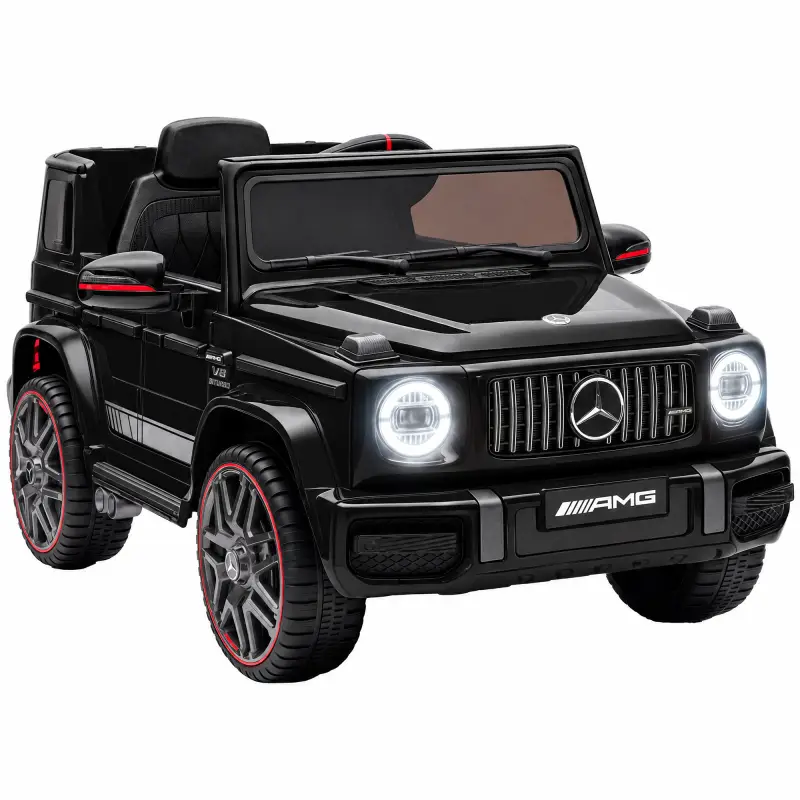 Coche Eléctrico Niños 12V Mercedes-AMG G63 Control Remoto 2 Motores Suspensión Trasera Arranque Suave Música Negro