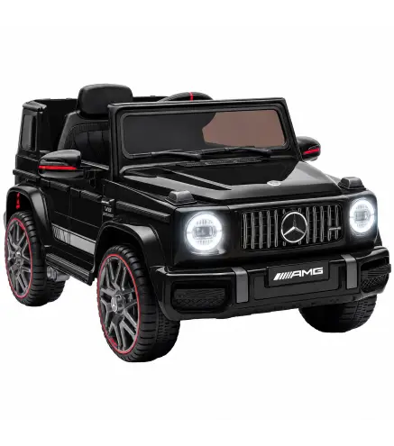 Coche Eléctrico Niños 12V Mercedes-AMG G63 Control Remoto 2 Motores Suspensión Trasera Arranque Suave Música Negro