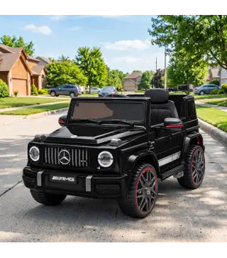 Coche Eléctrico Niños 12V Mercedes-AMG G63 Control Remoto 2 Motores Suspensión Trasera Arranque Suave Música Negro