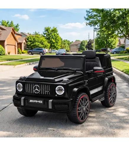 Coche Eléctrico Niños 12V Mercedes-AMG G63 Control Remoto 2 Motores Suspensión Trasera Arranque Suave Música Negro