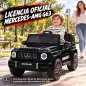 Coche Eléctrico Niños 12V Mercedes-AMG G63 Control Remoto 2 Motores Suspensión Trasera Arranque Suave Música Negro