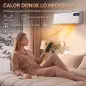 Calefactor Eléctrico Cerámico de Pared 2000W con WiFi App 3 Modos Pantalla LED Temporizador Mando a Distancia Blanco
