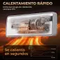 Calefactor Eléctrico Cerámico de Pared 2000W con WiFi App 3 Modos Pantalla LED Temporizador Mando a Distancia Blanco
