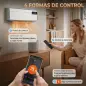 Calefactor Eléctrico Cerámico de Pared 2000W con WiFi App 3 Modos Pantalla LED Temporizador Mando a Distancia Blanco