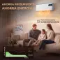 Calefactor Eléctrico Cerámico de Pared 2000W con WiFi App 3 Modos Pantalla LED Temporizador Mando a Distancia Blanco