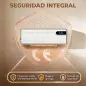 Calefactor Eléctrico Cerámico de Pared 2000W con WiFi App 3 Modos Pantalla LED Temporizador Mando a Distancia Blanco