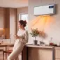 Calefactor Eléctrico Cerámico de Pared 2000W con WiFi App 3 Modos Pantalla LED Temporizador Mando a Distancia Blanco