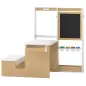 Mesa Infantil con Silla 5 en 1 con Pizarra Negra/Blanca y Rollo de Papel Almacenaje 4 Vasos de Pintura 3-8 Años Blanco Mesa Infantil con Silla 5 en 1 con Pizarra Negra/Blanca y Rollo de Papel Almacenaje 4 Vasos de Pintura 3-8 Años Blanco