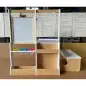Mesa Infantil con Silla 5 en 1 con Pizarra Negra/Blanca y Rollo de Papel Almacenaje 4 Vasos de Pintura 3-8 Años Blanco Mesa Infantil con Silla 5 en 1 con Pizarra Negra/Blanca y Rollo de Papel Almacenaje 4 Vasos de Pintura 3-8 Años Blanco