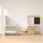 Mesa Infantil con Silla 5 en 1 con Pizarra Negra/Blanca y Rollo de Papel Almacenaje 4 Vasos de Pintura 3-8 Años Blanco Mesa Infantil con Silla 5 en 1 con Pizarra Negra/Blanca y Rollo de Papel Almacenaje 4 Vasos de Pintura 3-8 Años Blanco