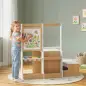 Mesa Infantil con Silla 5 en 1 con Pizarra Negra/Blanca y Rollo de Papel Almacenaje 4 Vasos de Pintura 3-8 Años Blanco Mesa Infantil con Silla 5 en 1 con Pizarra Negra/Blanca y Rollo de Papel Almacenaje 4 Vasos de Pintura 3-8 Años Blanco