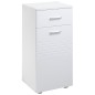 Armario Auxiliar de Baño Mueble de Baño de Suelo con Puerta Cajón y Estante Ajustable para Salón 35x30x77,5 cm Blanco