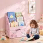Librería Infantil con Cajón Móvil y 3 Estantes Estantería para Libros Diseño de Unicornio Montessori 3 a 8 Años Rosa Librería Infantil con Cajón Móvil y 3 Estantes Estantería para Libros Diseño de Unicornio Montessori 3 a 8 Años Rosa