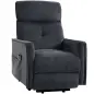 Sillón Relax Reclinable Eléctrico Levanta Personas con 2 Puntos Masaje Asiento con Muelles Reposapiés de Chenilla Negro