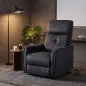 Sillón Relax Reclinable Eléctrico Levanta Personas con 2 Puntos Masaje Asiento con Muelles Reposapiés de Chenilla Negro