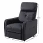 Sillón Relax Reclinable Eléctrico Levanta Personas con 2 Puntos Masaje Asiento con Muelles Reposapiés de Chenilla Negro