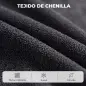 Sillón Relax Reclinable Eléctrico Levanta Personas con 2 Puntos Masaje Asiento con Muelles Reposapiés de Chenilla Negro