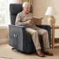 Sillón Relax Reclinable Eléctrico Levanta Personas con 2 Puntos Masaje Asiento con Muelles Reposapiés de Chenilla Negro