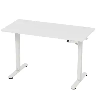 Escritorio Elevable Eléctrico 120x60 cm Altura Ajustable 72-120 cm 3 Memorias Silencioso 2 Ganchos 2 Pasacables Blanco