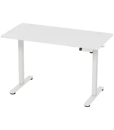 Escritorio Elevable Eléctrico 120x60 cm Altura Ajustable 72-120 cm 3 Memorias Silencioso 2 Ganchos 2 Pasacables Blanco