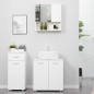 Armario Auxiliar de Baño Mueble de Baño de Suelo con Puerta Cajón y Estante Ajustable para Salón 35x30x77,5 cm Blanco