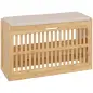 Banco Zapatero con Cajón Abatible Zapatero con Asiento Asiento Acolchado 80x30x48 cm Natural y Beige Banco Zapatero con Cajón Abatible Zapatero con Asiento Asiento Acolchado 80x30x48 cm Natural y Beige