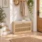 Banco Zapatero con Cajón Abatible Zapatero con Asiento Asiento Acolchado 80x30x48 cm Natural y Beige