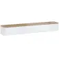 Mueble de TV Suspendido con Luces LED Enchufes Armario y 2 Cajones para Televisión 65 Pulgadas 140x24x20 cm Blanco
